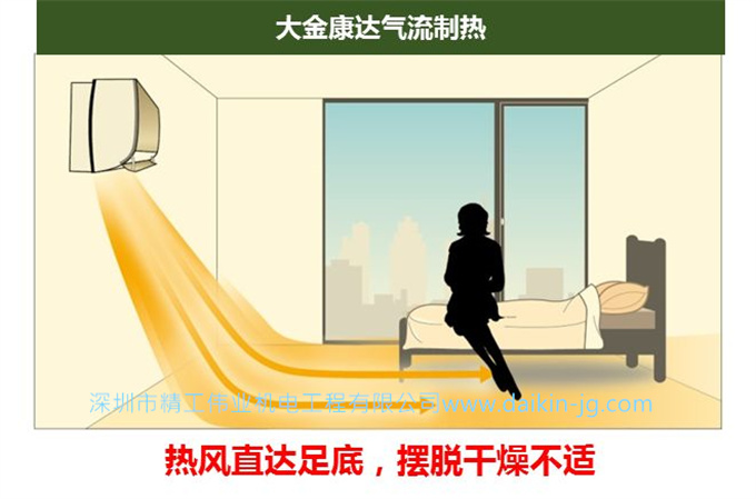 大金康达气流制热——热风直达足底,摆脱干燥不适 大金康达气流制热——热风直达足底,摆脱干燥不适