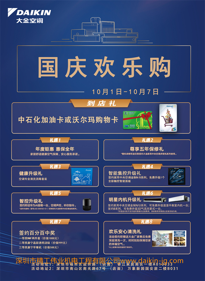 国庆期间，购买大金中央空调有什么优惠活动吗？(图1)