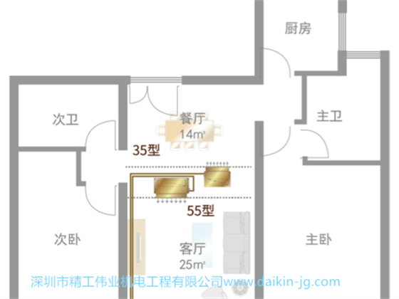 房型案例参考空调安装位置布局